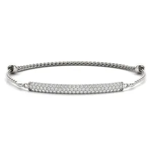 14K White Gold Pave Diamond Adjustable Fashion Bracelet (.75ctw)