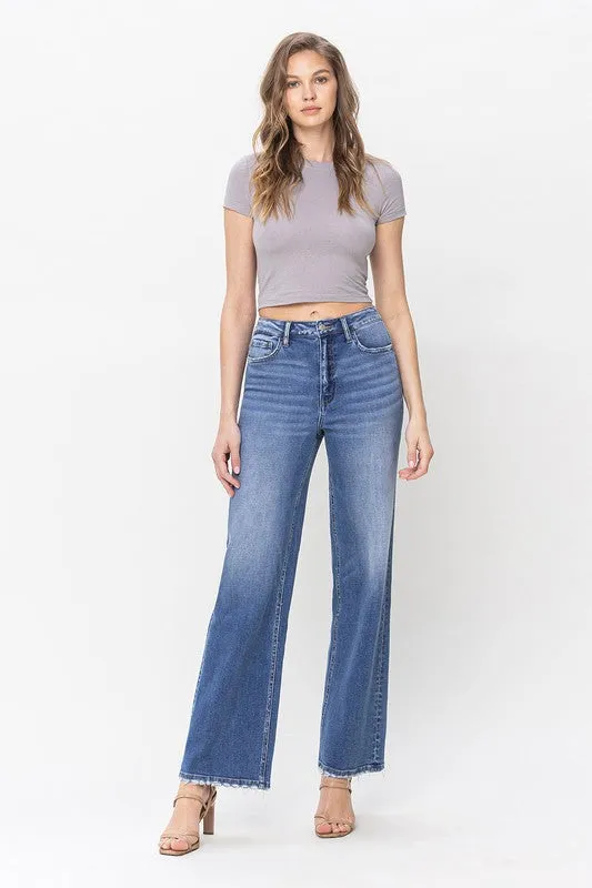 90'S Vintage High Waist Loose Flare Jean Pants