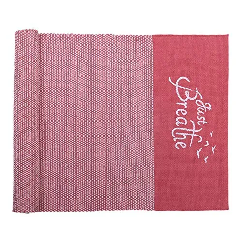 Arka Just Breathe Natural Handmade Cotton Yoga Exercise Mat for Men & Women. (Pink) Dimensions- 72 X 24 Inch,4 mm Thick
