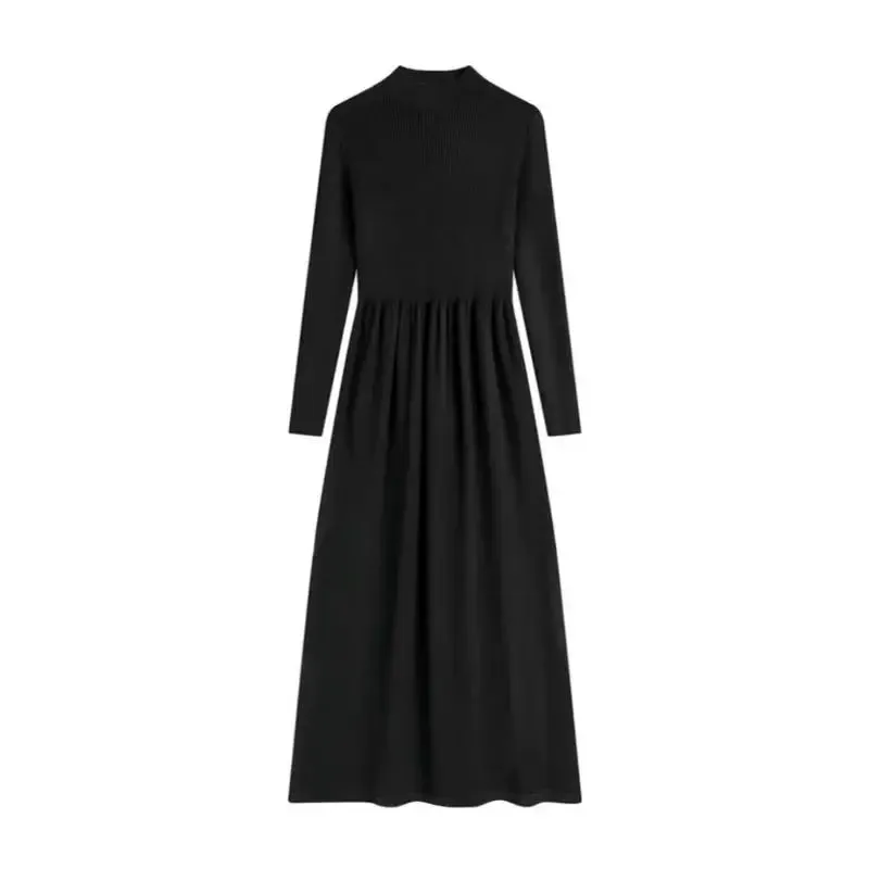 Autumn and Winter Korean Thick Woolen Plaid Suit & Slimming Long Sleeved Dress Two-Piece Set