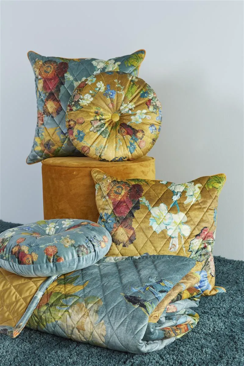 Bedding House x Van Gogh Boule de Fleurs Gold Round Filled Cushion