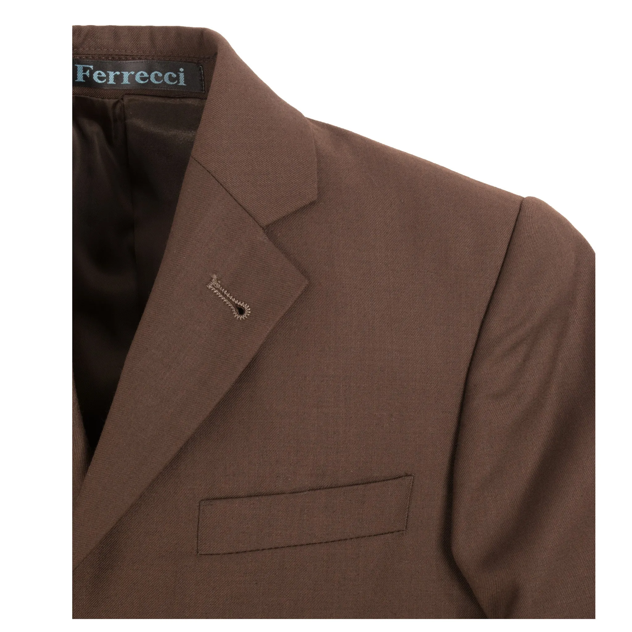 Boys Premium Chocolate Brown 3pc Vested Suit