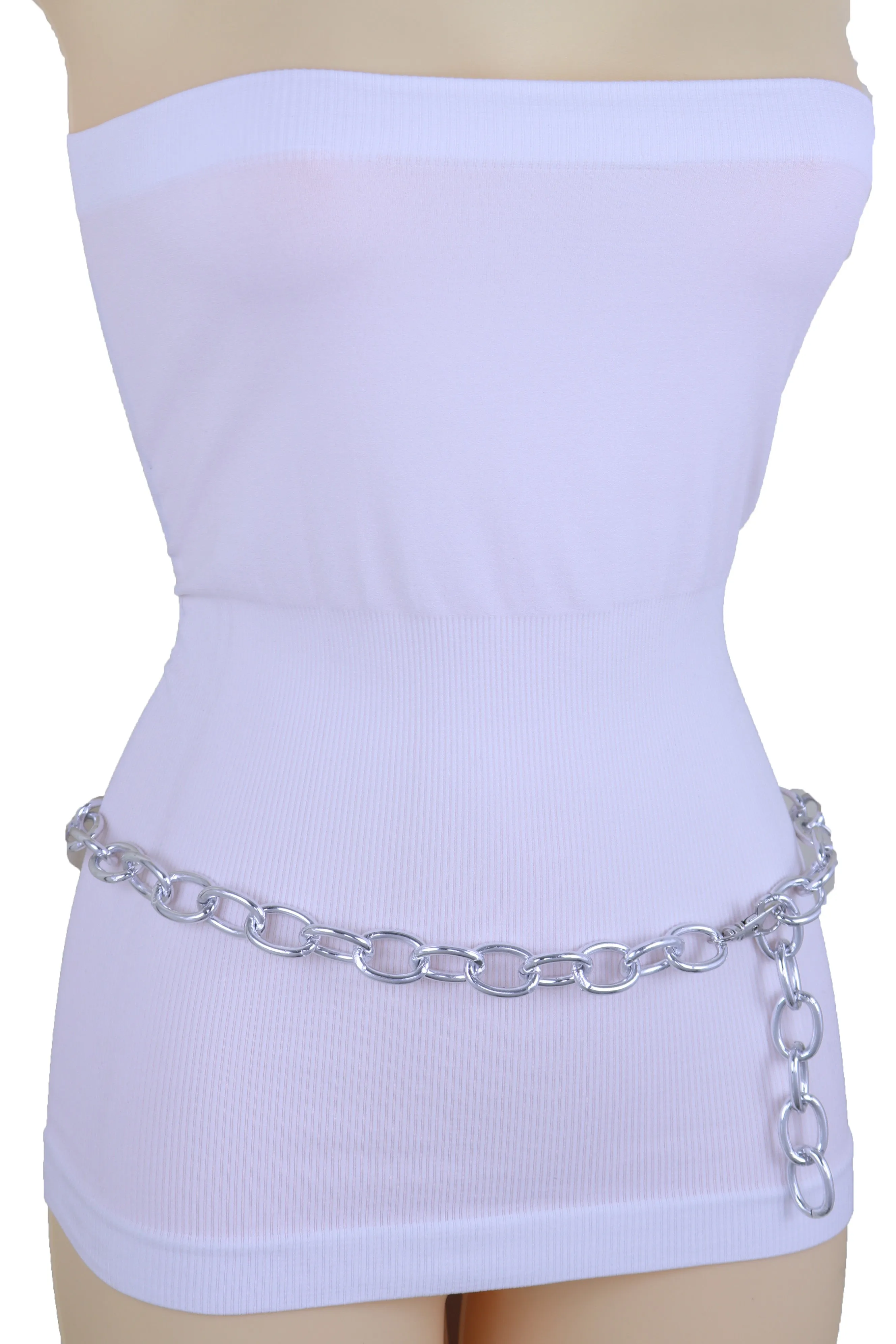 Chunky Oval Thick Metal Chain Link Belt