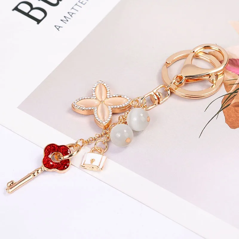 Crystal Rhinestone Clover keychain