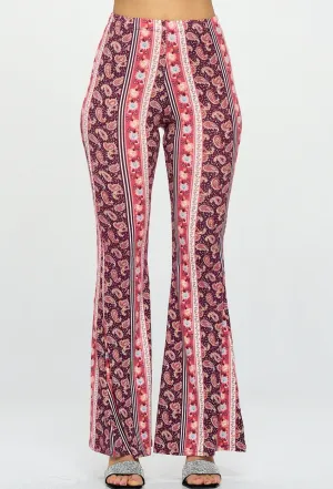 Flare legging rust/plum