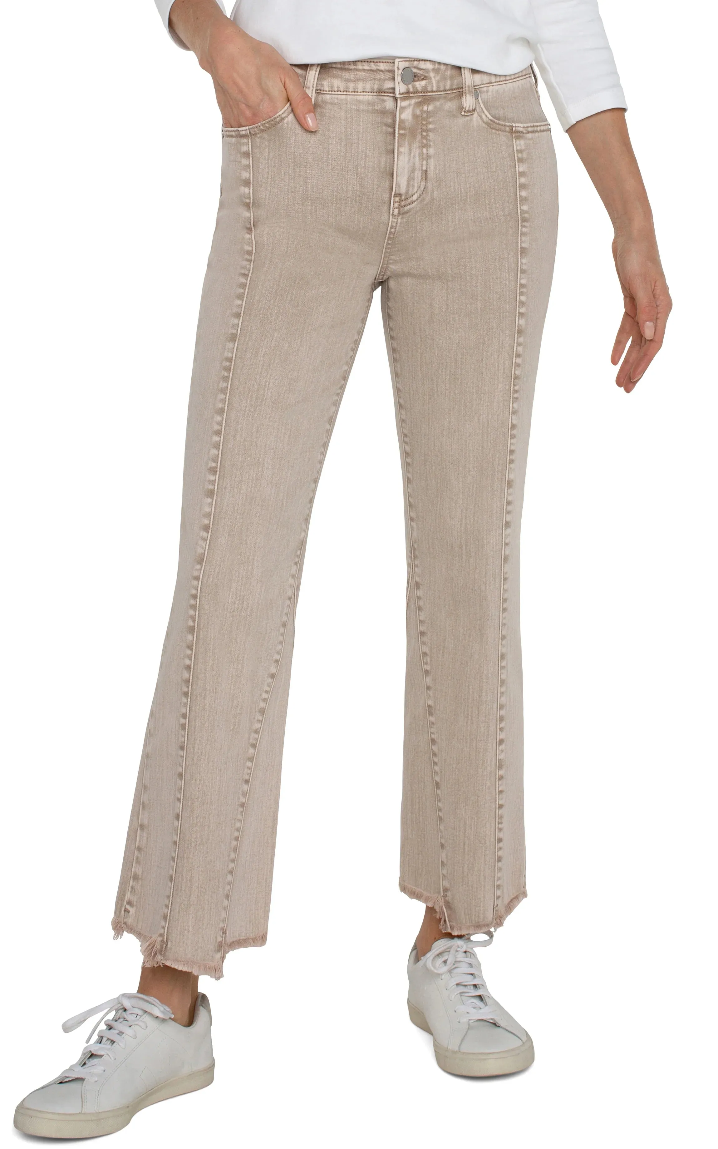 Hannah Crop Flare with Fray Hem