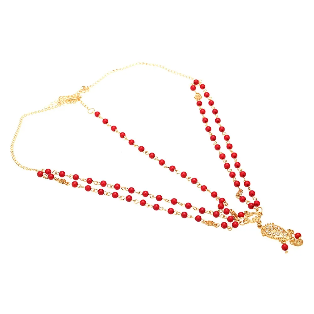 Indian Boho Beaded Women tassel Headchain