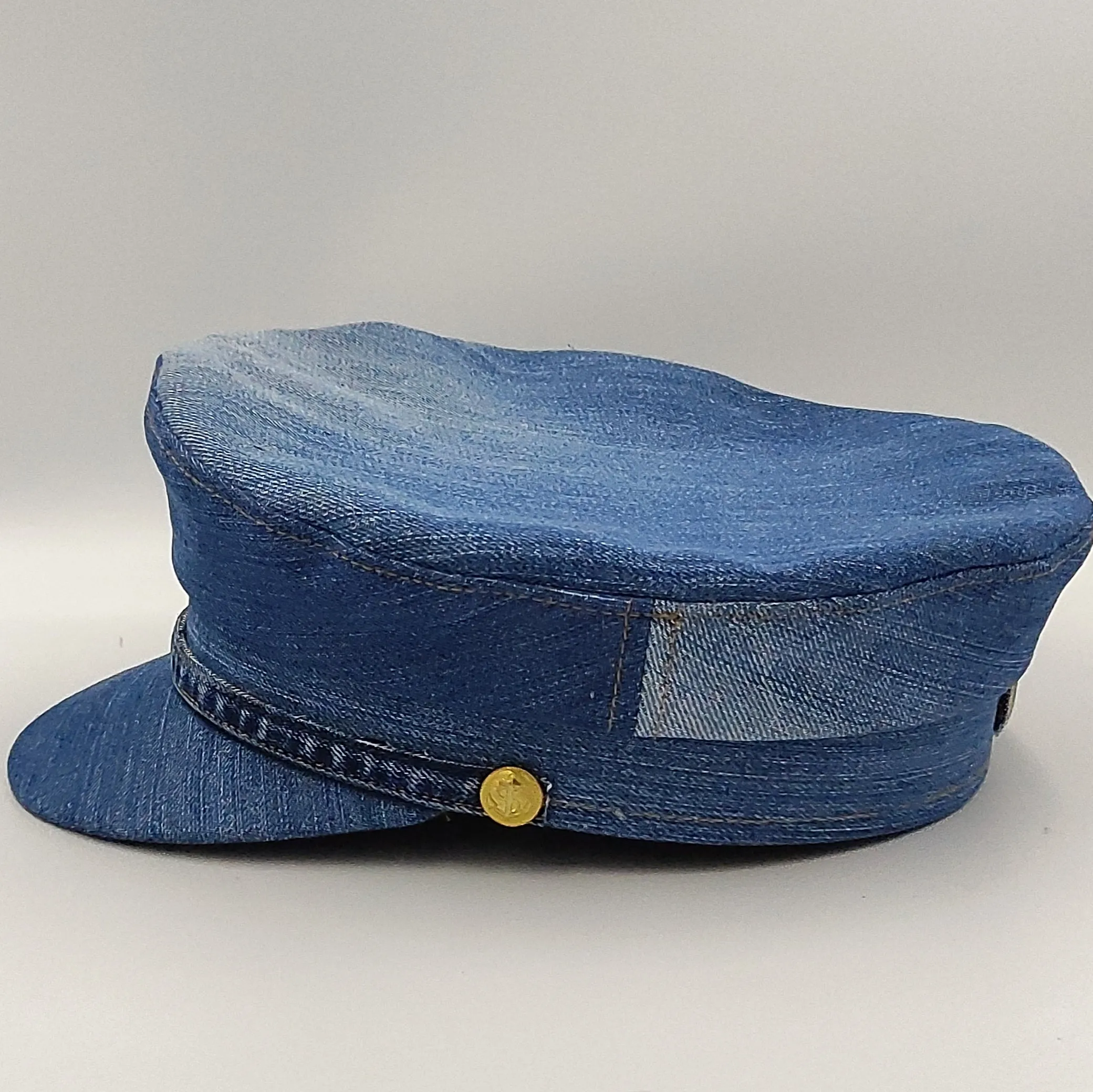 Juicy Couture Distressed Blue Denim Hat - Size Large
