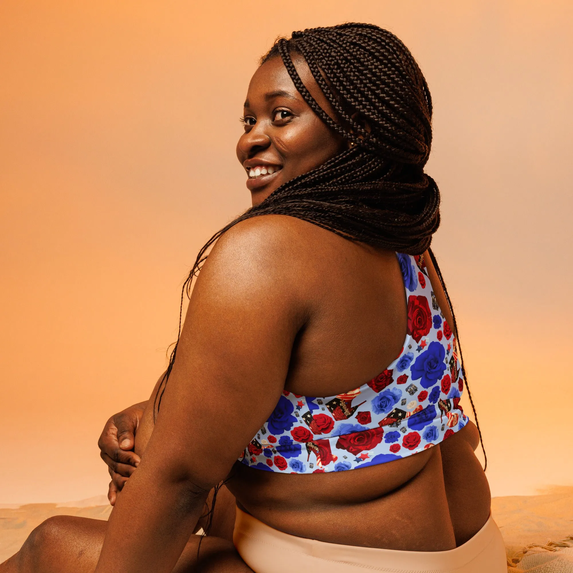 Longline sports bra 'USA'