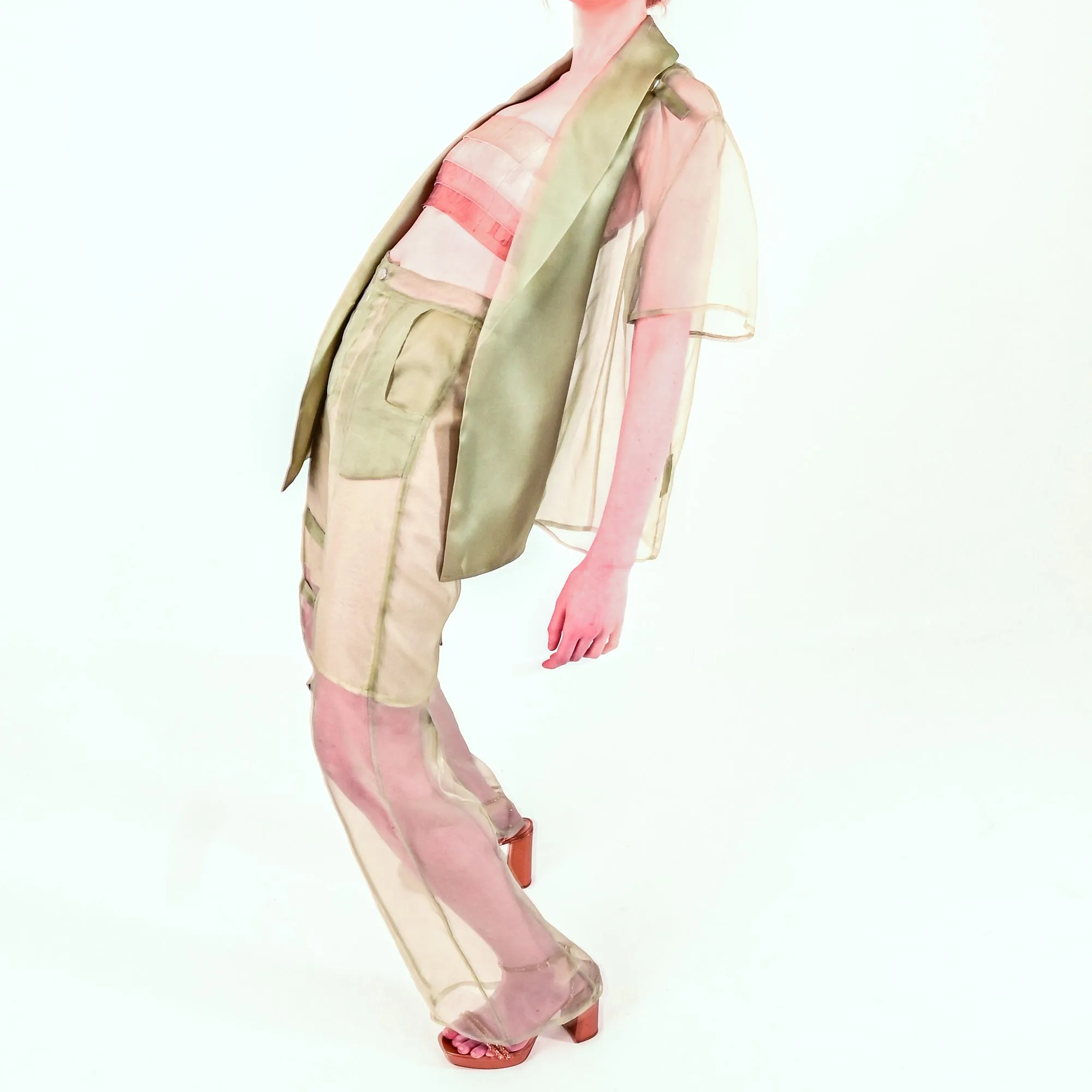 Paneled Flare Pants W/ Inseam Straps