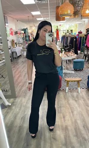 PAULA BLACK BOTTOM PANTS