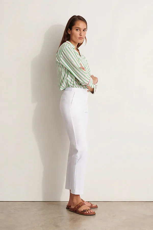 PICO11 WHITE STRAIGHT TROUSERS