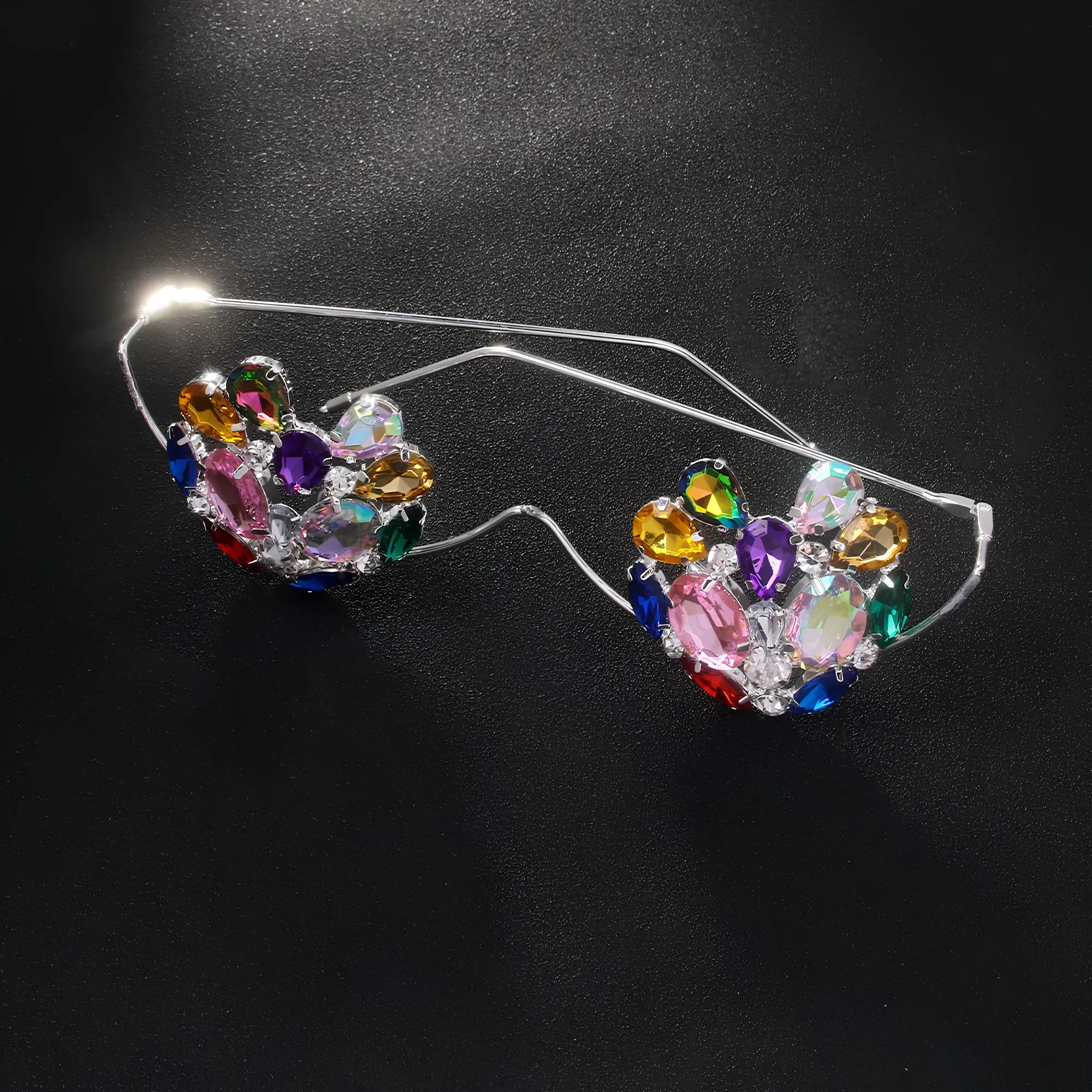 Rhinestone Colorful Crystal Heart Eyeglasses Frames