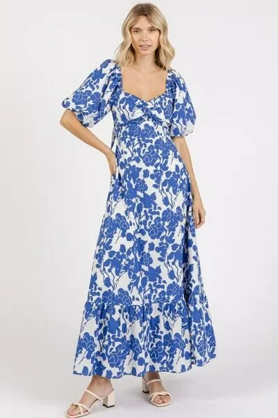Sweetheart Neck Puff Sleeve Dress
