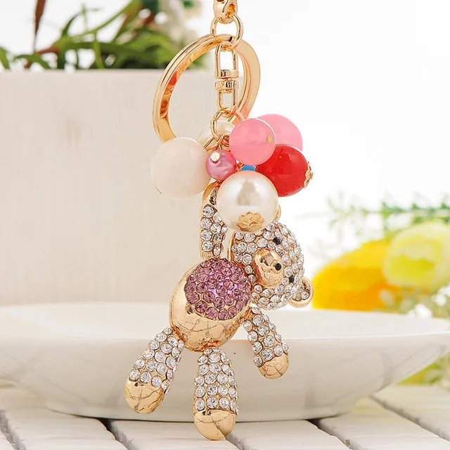 Teddy Bear & Balloons Keychain
